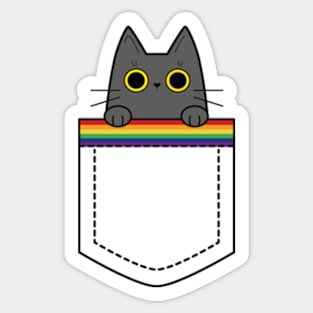 Pride cat in a pocket Sticker